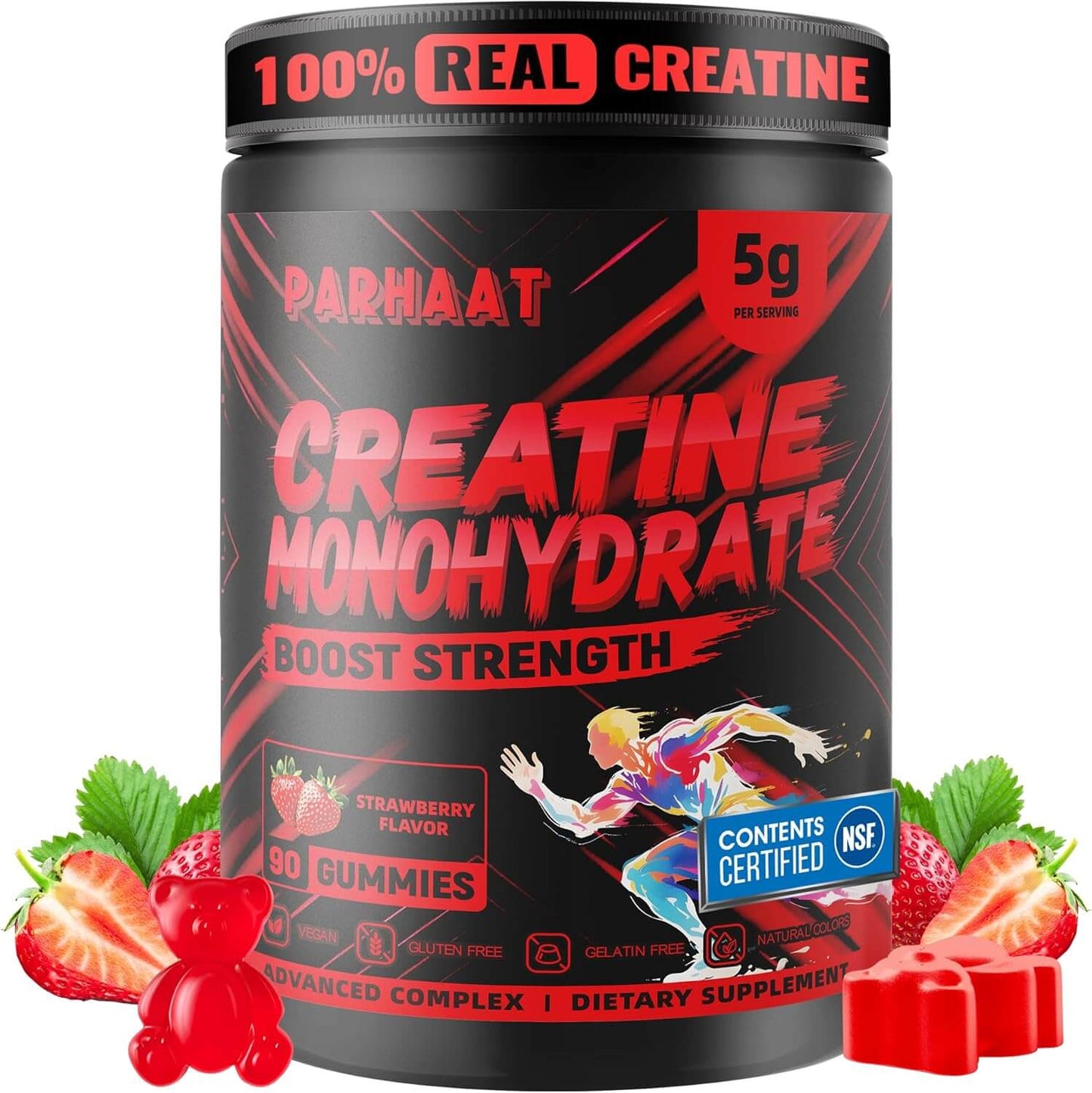 Parhaat High Potency Creatine Gummies – 2.5g Per Gummy & 5g Serving