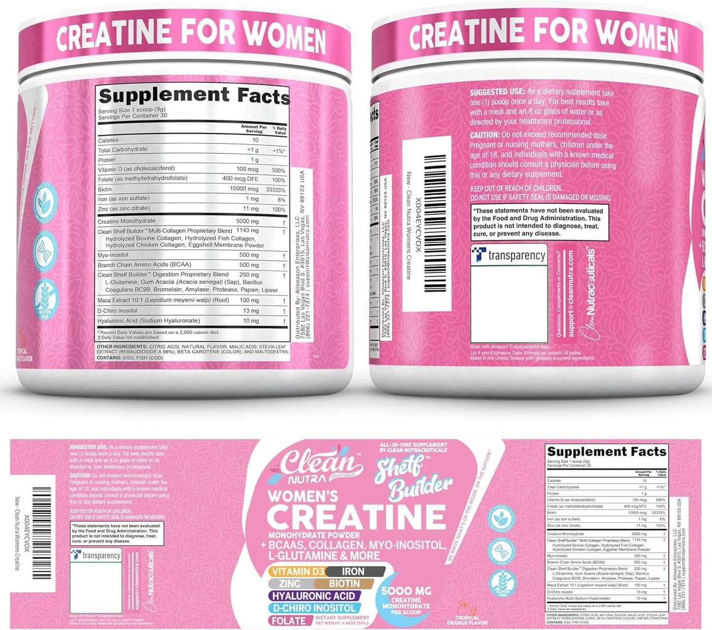 Clean Nutra Creatine for Women – Muscle Builder with Collagen & Inositol