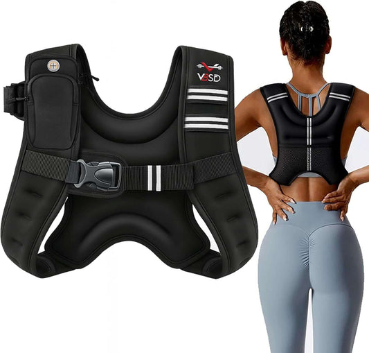 VBSD Body Weight Vest for Walking, Running & Strength Training (6lb to 30lb)