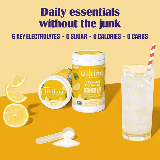 Ultima Replenisher Sugar Free Electrolyte Powder – Lemonade (90 Servings)