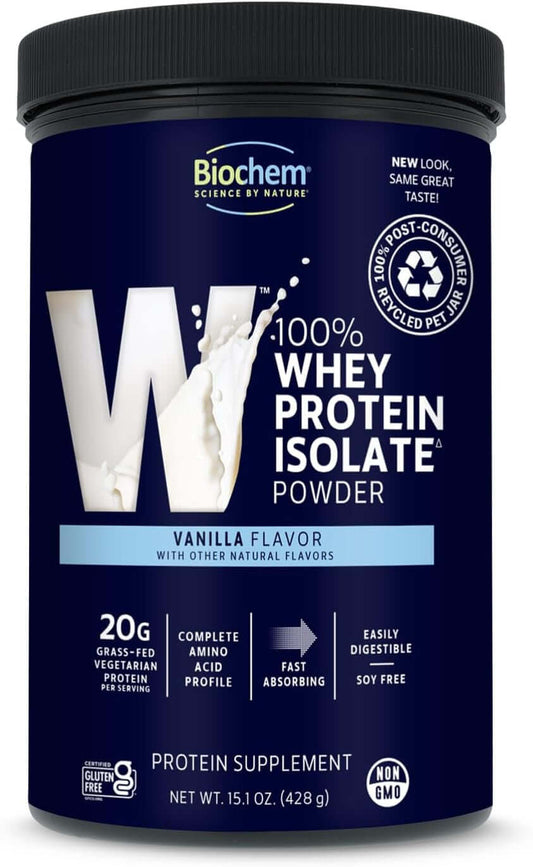 Biochem 100% Vegetarian Whey Isolate Protein – Vanilla (15.1 oz)
