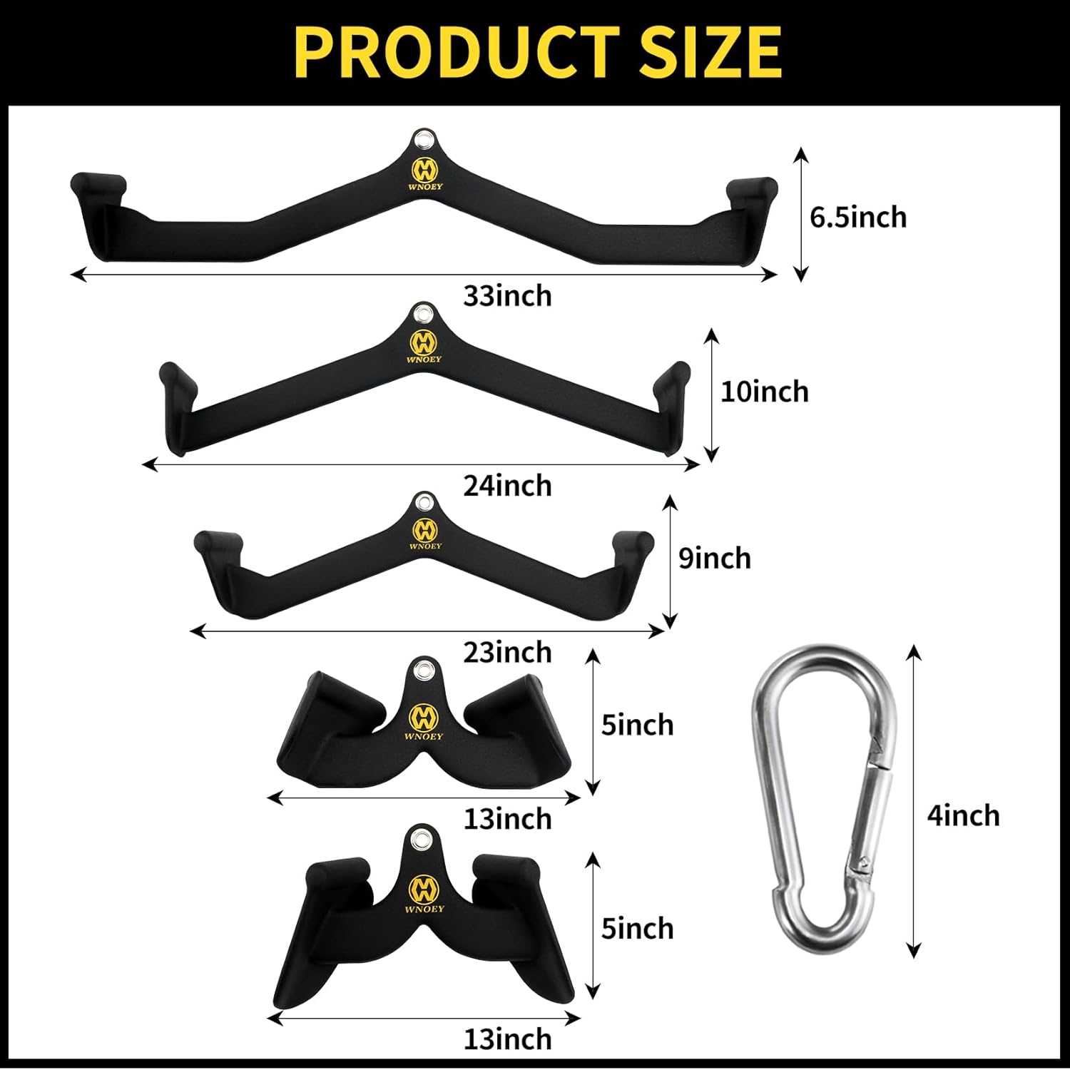 LAT Pulldown Attachment 5 Piece Set for Back and Tricep Training