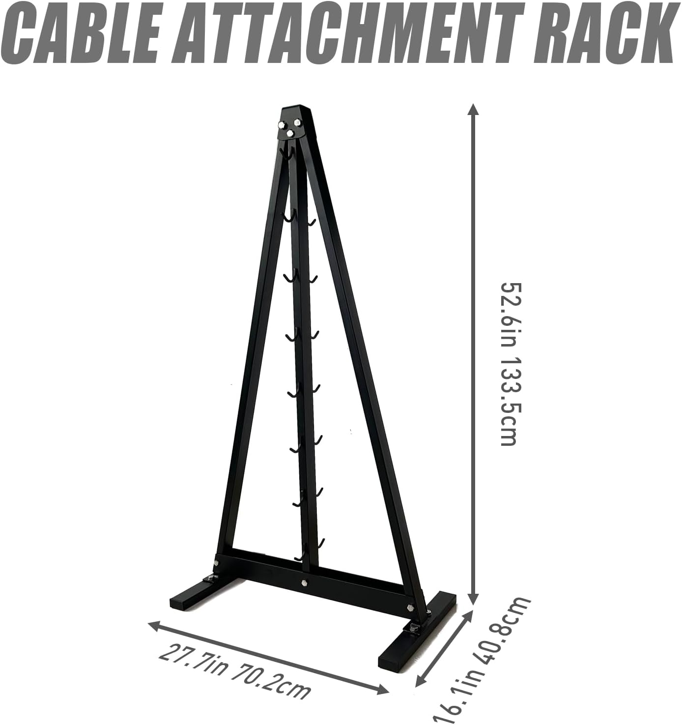 Heavy-duty carbon steel Lat Pull Down Bar Storage Rack in black.
