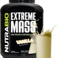 Nutrabio Extreme Mass Gainer Protein Powder, 53G Protein, Clean Weight Gainer, Increase Muscle Mass, Full Spectrum Amino Acid - Chocolate, 6 Pound