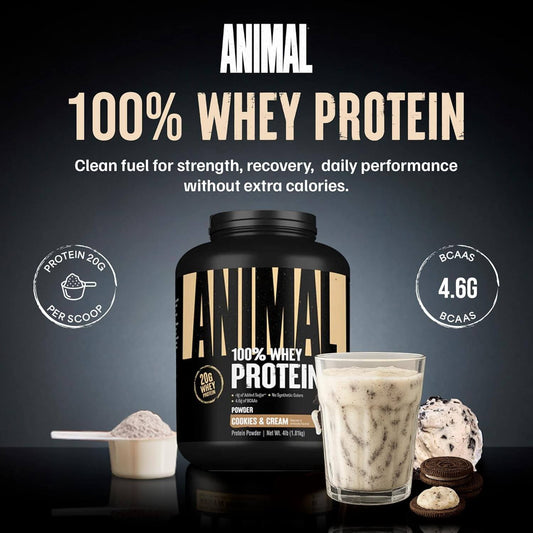 Animal 100% BCAA Enriched Whey Protein – Cookies & Cream (4 lbs)