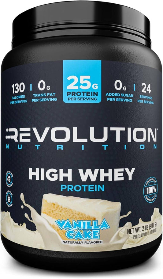 Revolution Nutrition High Whey Protein Powder – Vanilla Cake (2 lbs)
