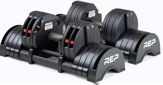 Rep Fitness Quickdraw Adjustable Dumbbells, Multiple Weight Ranges Available Including: 5-30, 5-40,5-50 and 5-60 Lbs