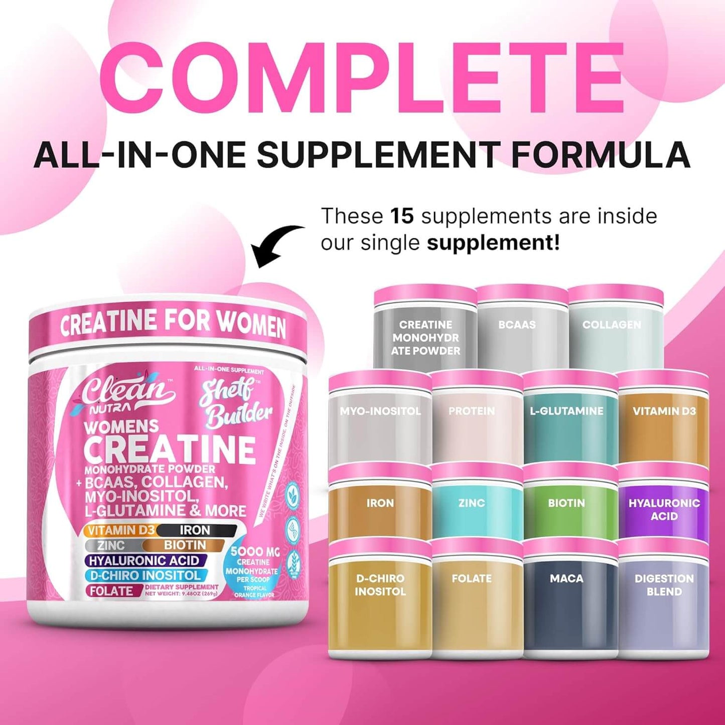 Clean Nutra Creatine for Women – Muscle Builder with Collagen & Inositol