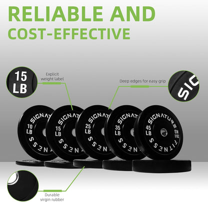 Fitvids Olympic Bumper Plates for Strength Training and Lifting