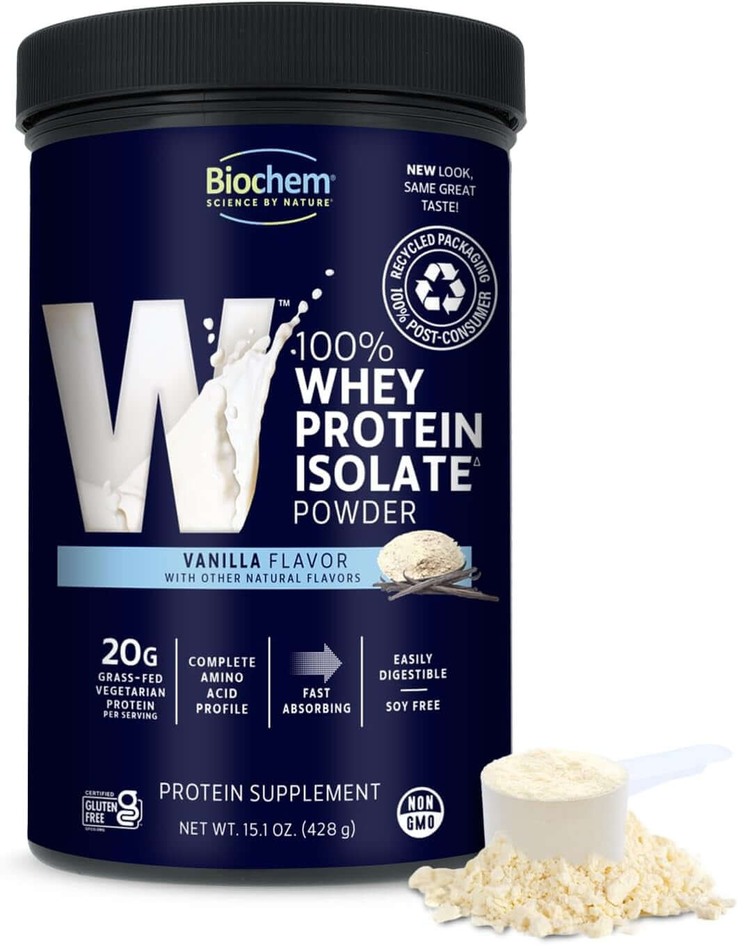 Biochem 100% Vegetarian Whey Isolate Protein – Vanilla (15.1 oz)