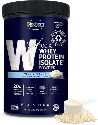 Biochem 100% Vegetarian Whey Isolate Protein – Vanilla (15.1 oz)
