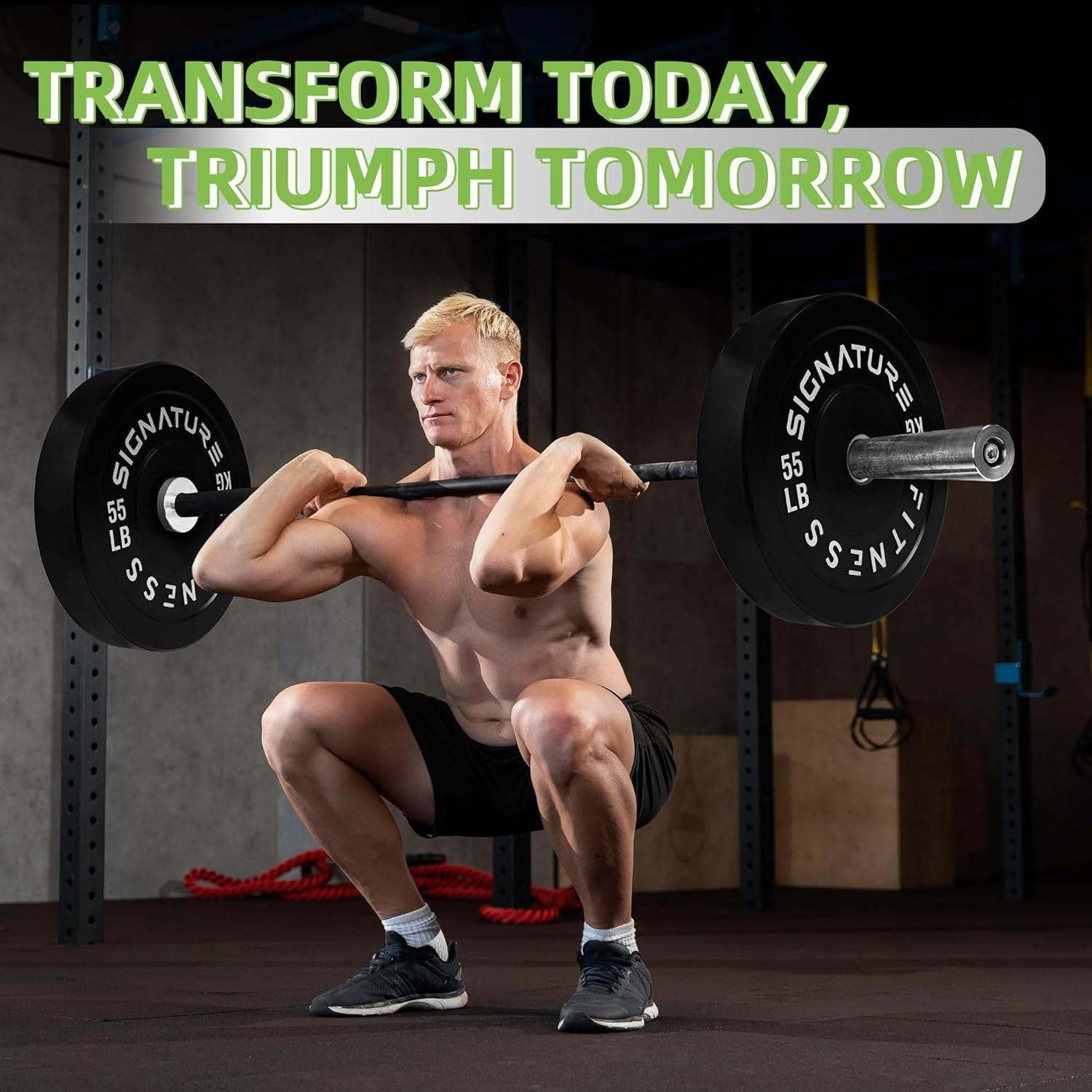 Fitvids Olympic Bumper Plates for Strength Training and Lifting