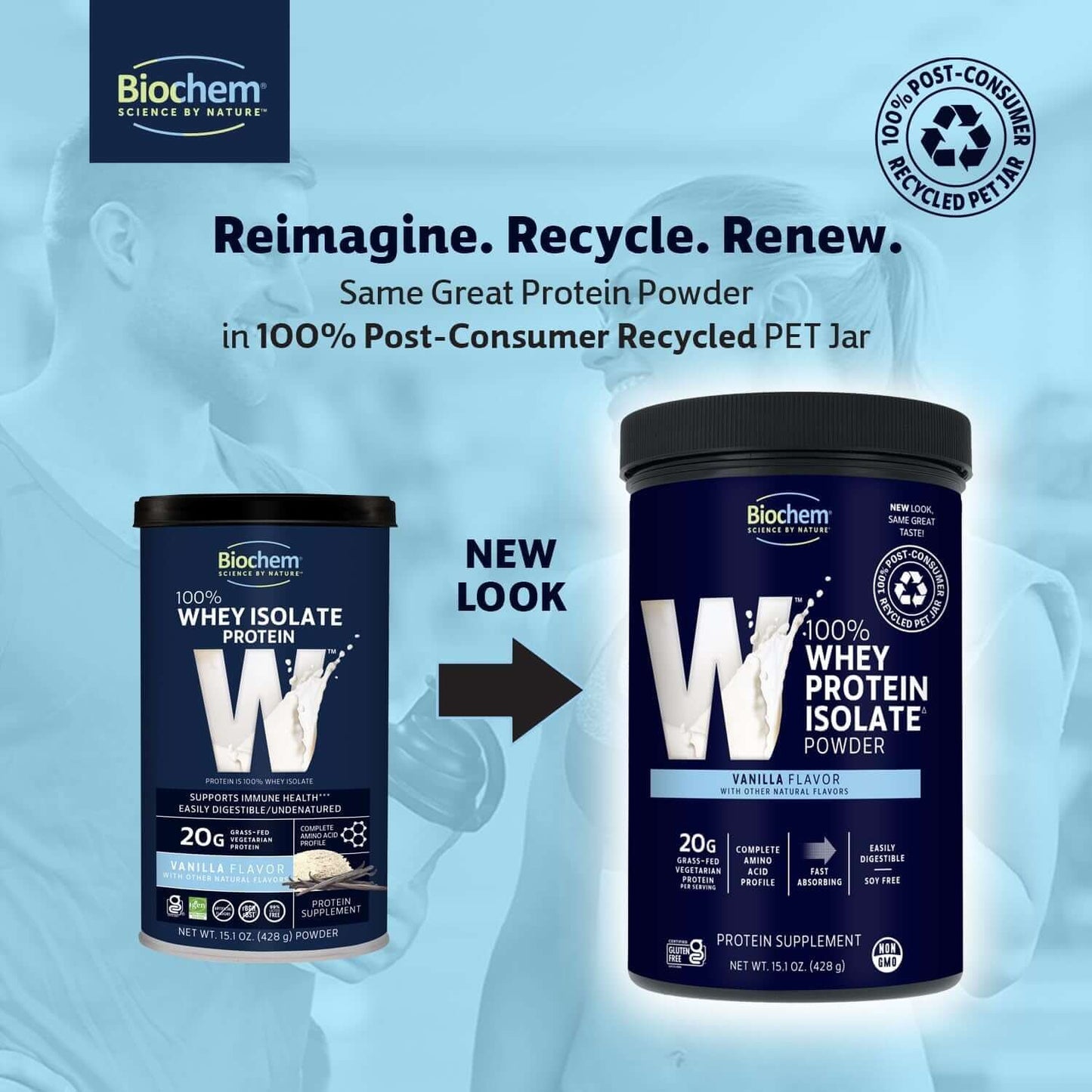 Biochem 100% Vegetarian Whey Isolate Protein – Vanilla (15.1 oz)