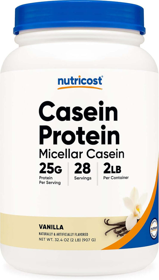 Nutricost Slow Digesting Casein Powder – Vanilla Micellar Casein (2lb & 5lb)