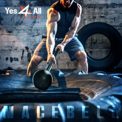 Athlete lifting a weight with tires in the background, featuring 'Yes4All' branding.